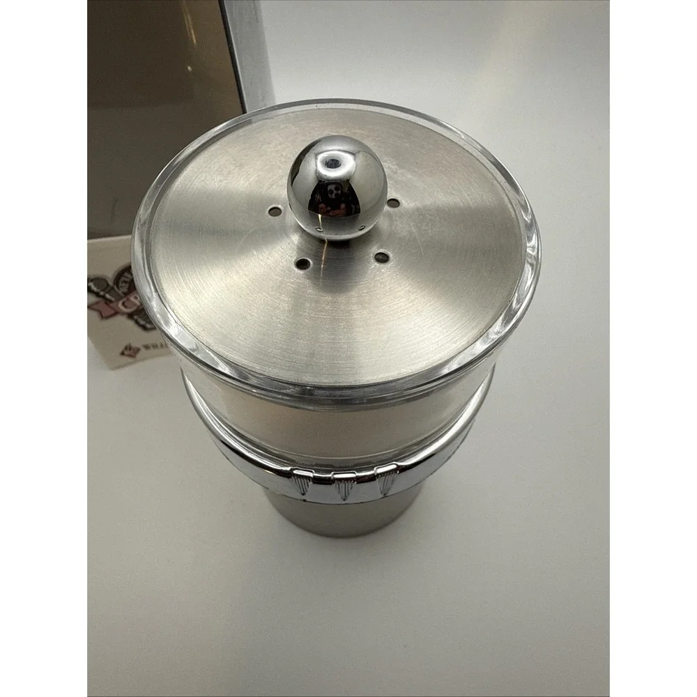 William Bounds Chrome Acrylic Adjustable Pepper Or Salt Grinder Mill USA